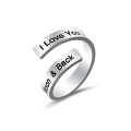 l love you stainless steel ring for men silver ring adjustable open finger rings